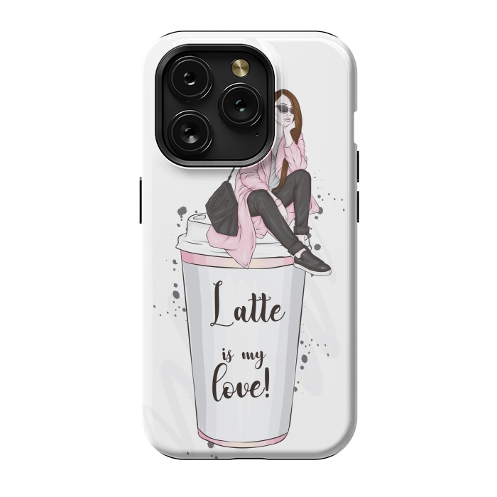 iPhone 15 Pro StrongFit A Fashionable Woman Loves Latte by ArtsCase