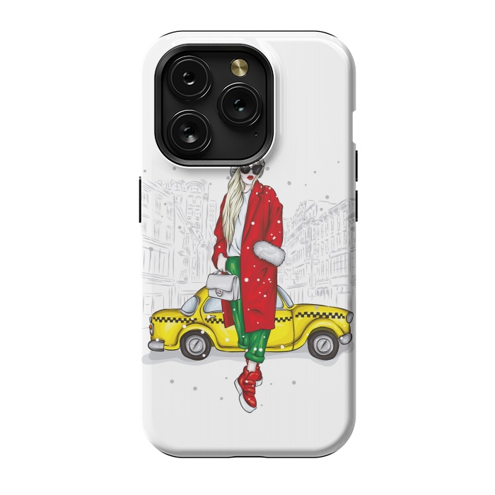 iPhone 15 Pro StrongFit Taxi and the city by ArtsCase