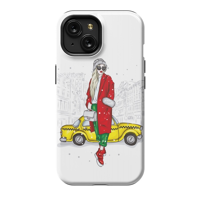 iPhone 15 StrongFit Taxi and the city by ArtsCase