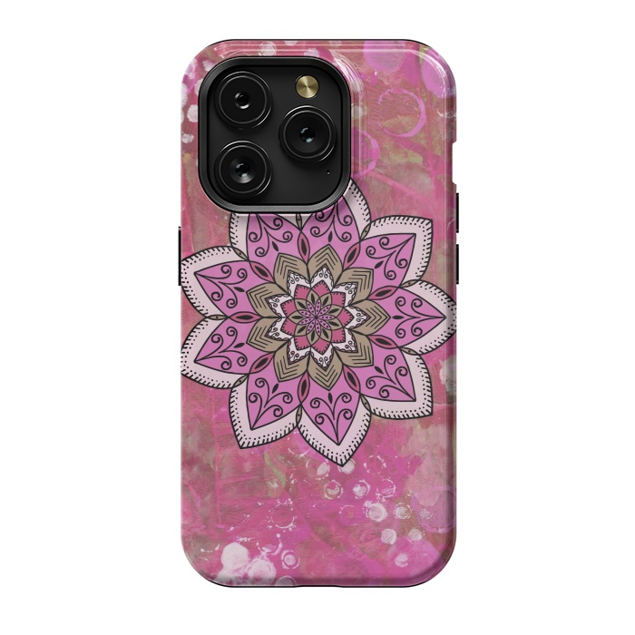 iPhone 15 Pro StrongFit Pink mandala by Winston