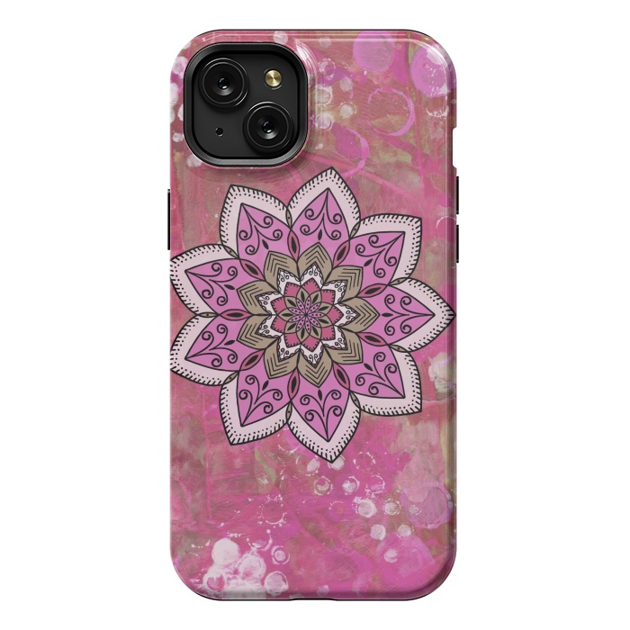iPhone 15 Plus StrongFit Pink mandala by Winston