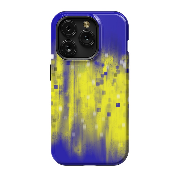 iPhone 15 Pro StrongFit Color blue yellow abstract art by Josie