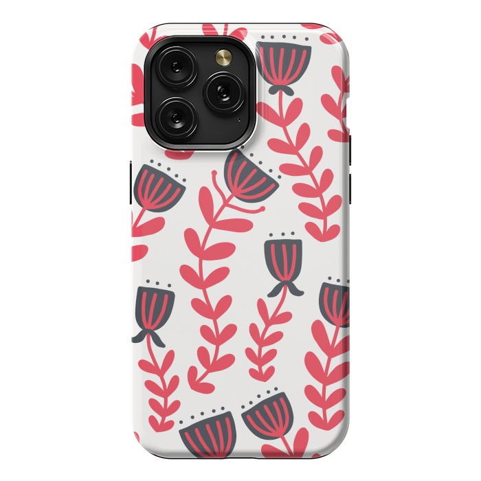 iPhone 15 Pro Max StrongFit Red flowers by Winston