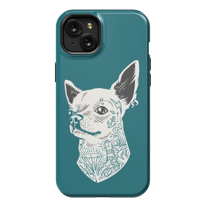 iPhone 15 Plus StrongFit Tattooed Chihuahua by Winston