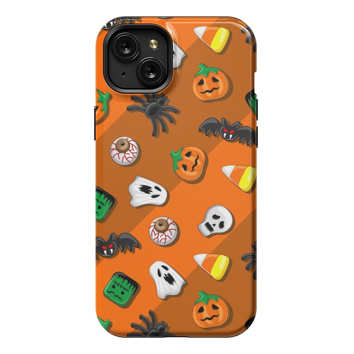 iPhone 15 Plus StrongFit Halloween Spooky Candies Party by BluedarkArt
