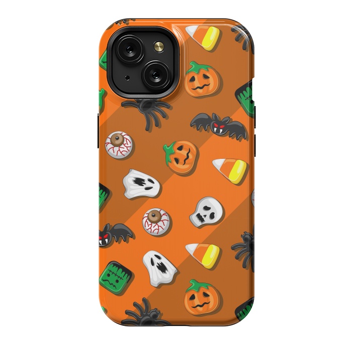 iPhone 15 StrongFit Halloween Spooky Candies Party by BluedarkArt