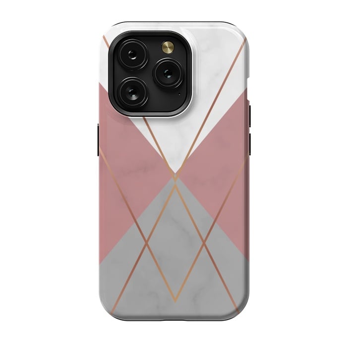 iPhone 15 Pro StrongFit Marble Geometric design II by ArtsCase