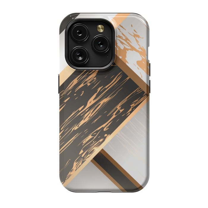 iPhone 15 Pro StrongFit Marble Geometric Design IV by ArtsCase