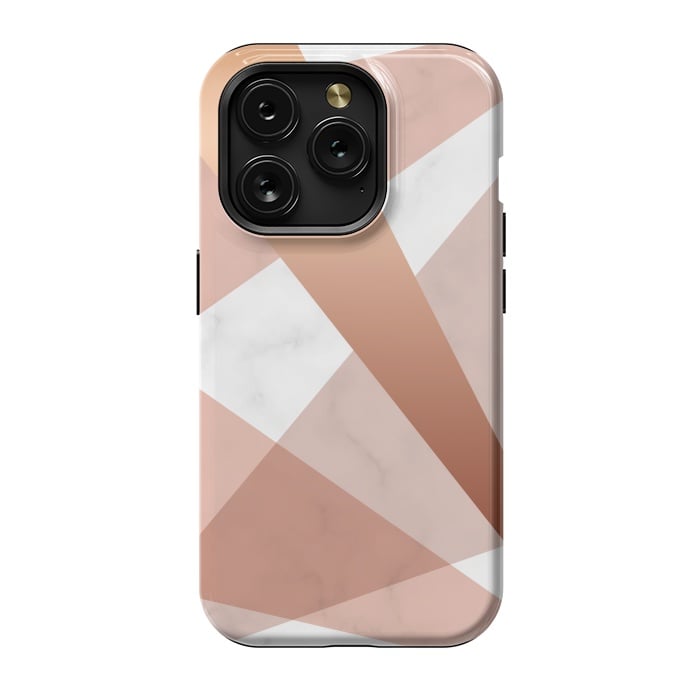 iPhone 15 Pro StrongFit Marble Geometric design with peak figures by ArtsCase