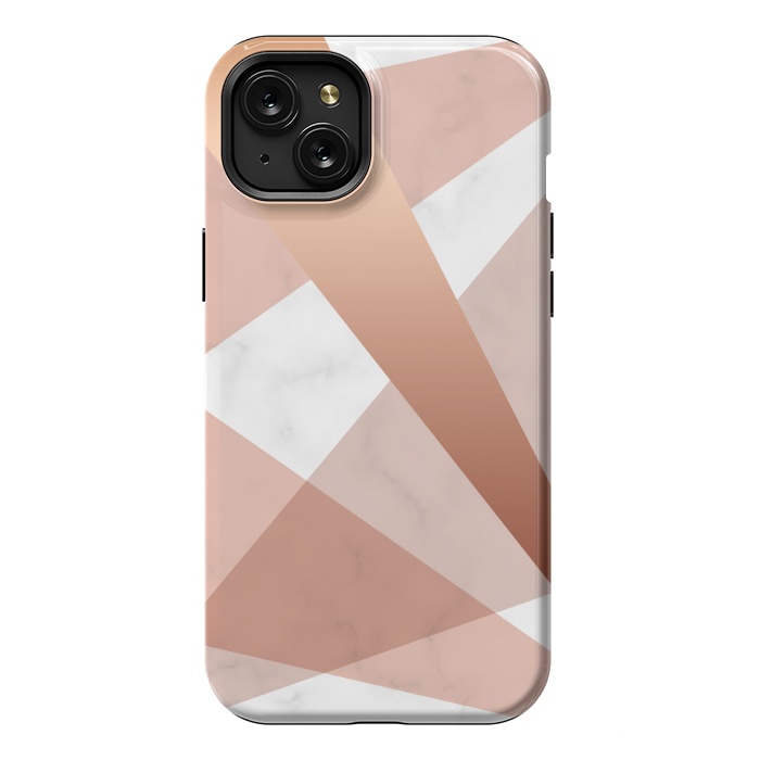 iPhone 15 Plus StrongFit Marble Geometric design with peak figures by ArtsCase