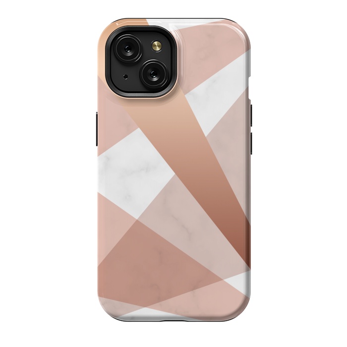 iPhone 15 StrongFit Marble Geometric design with peak figures by ArtsCase