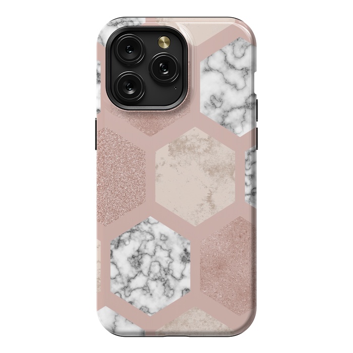 iPhone 15 Pro Max StrongFit Marble Geometrical abstract design by ArtsCase