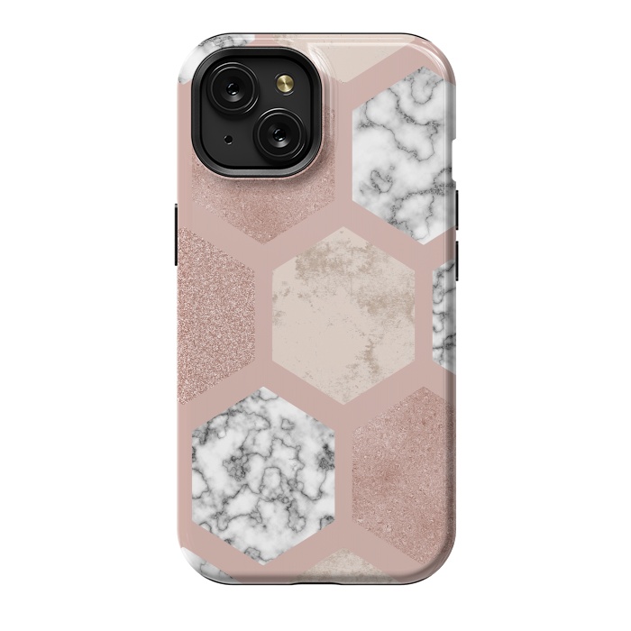 iPhone 15 StrongFit Marble Geometrical abstract design by ArtsCase