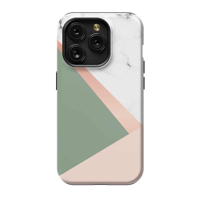 iPhone 15 Pro StrongFit Marble geometric design with triangular image by ArtsCase