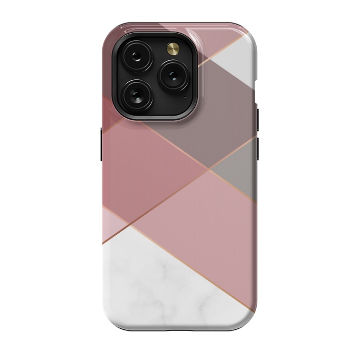 iPhone 15 Pro StrongFit Marble Pattern Polygonal Lines by ArtsCase