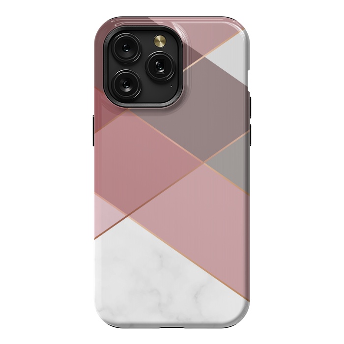 iPhone 15 Pro Max StrongFit Marble Pattern Polygonal Lines by ArtsCase