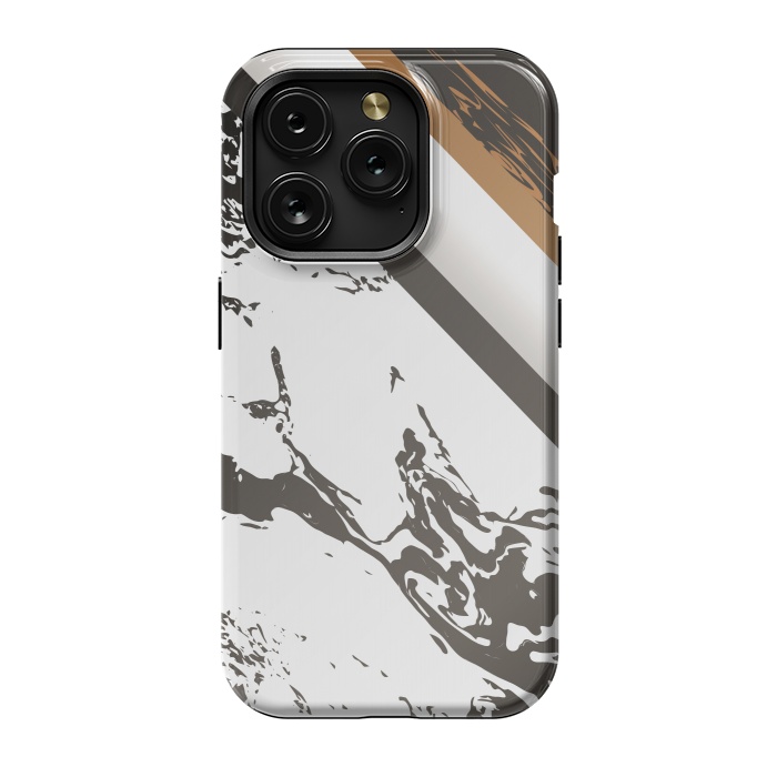 iPhone 15 Pro StrongFit Marble with cubes and geometric figures by ArtsCase