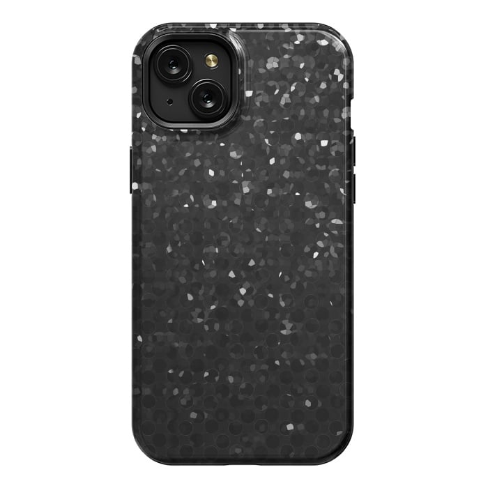 iPhone 15 Plus StrongFit Black Crystal Bling Strass G283 by Medusa GraphicArt