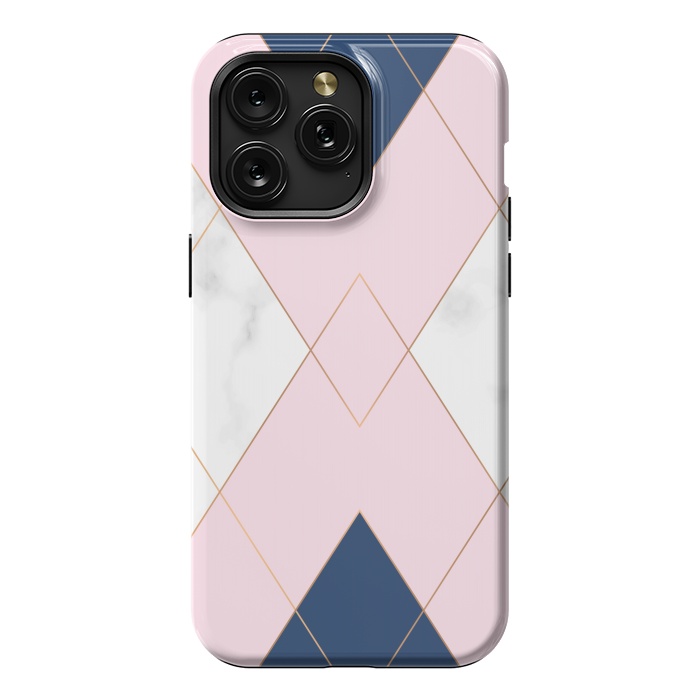 iPhone 15 Pro Max StrongFit Triangles on marbled design by ArtsCase