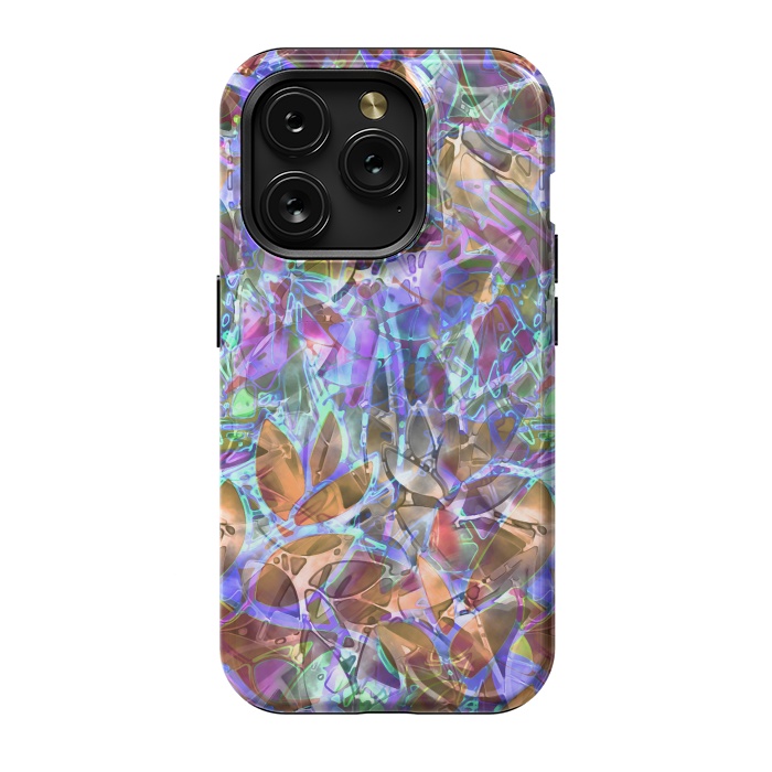 iPhone 15 Pro StrongFit Floral Abstract Stained Glass G268 by Medusa GraphicArt