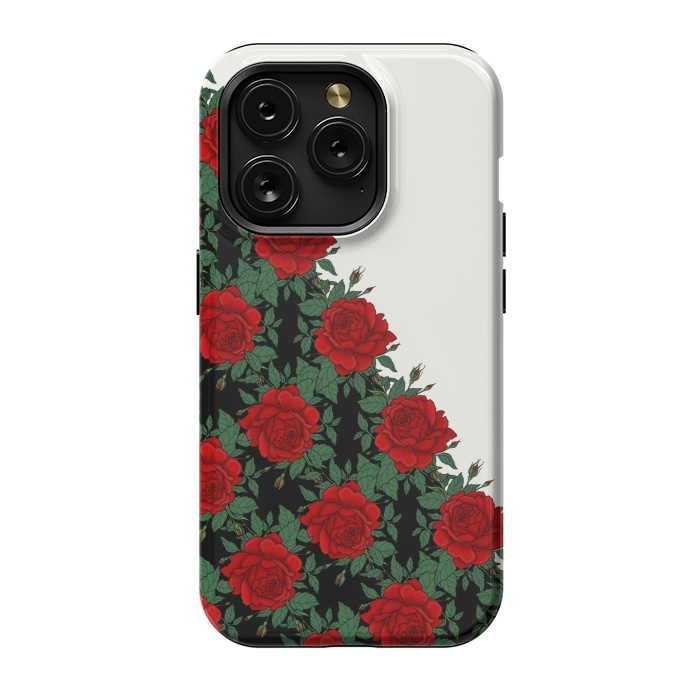 iPhone 15 Pro StrongFit Red roses pattern by Jms