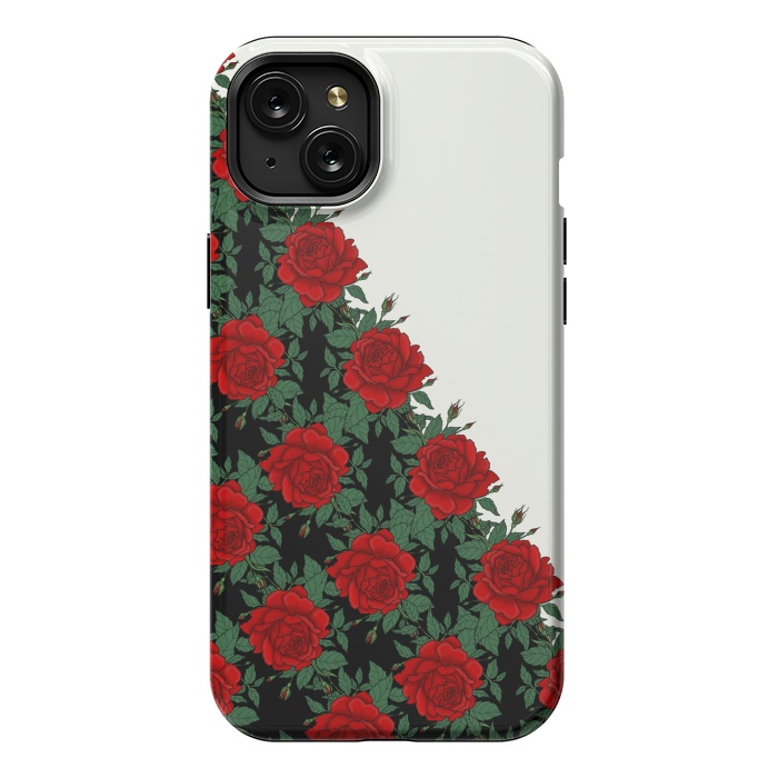 iPhone 15 Plus StrongFit Red roses pattern by Jms