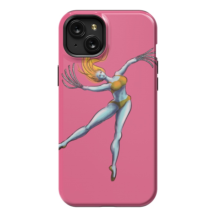 iPhone 15 Plus StrongFit Weird Dancer Girl With Saw Hands by Boriana Giormova