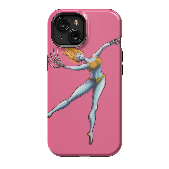 iPhone 15 StrongFit Weird Dancer Girl With Saw Hands by Boriana Giormova