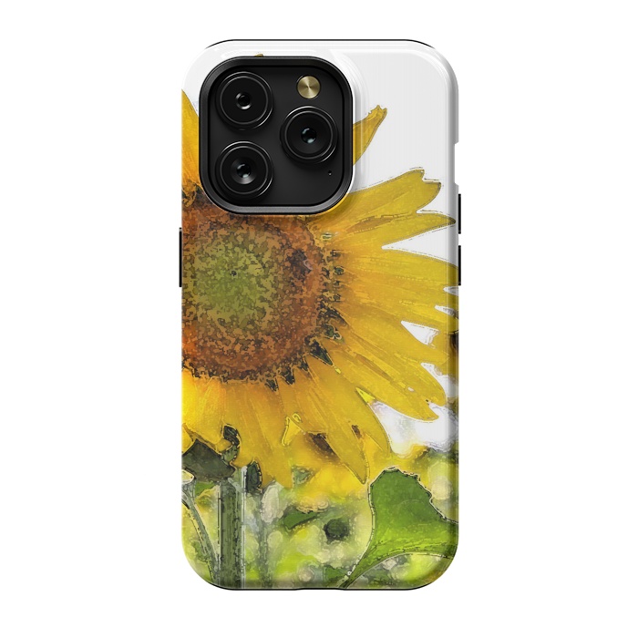 iPhone 15 Pro StrongFit Sunflowers by Allgirls Studio