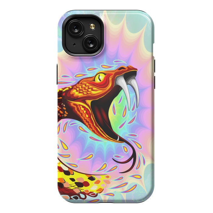 iPhone 15 Plus StrongFit Snake Attack Psychedelic Art by BluedarkArt