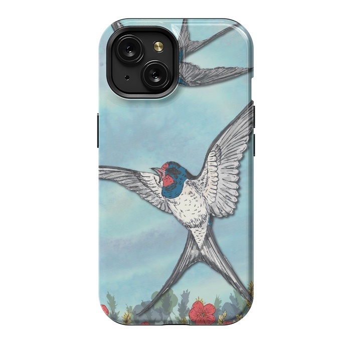 iPhone 15 StrongFit Summer Swallows by Lotti Brown