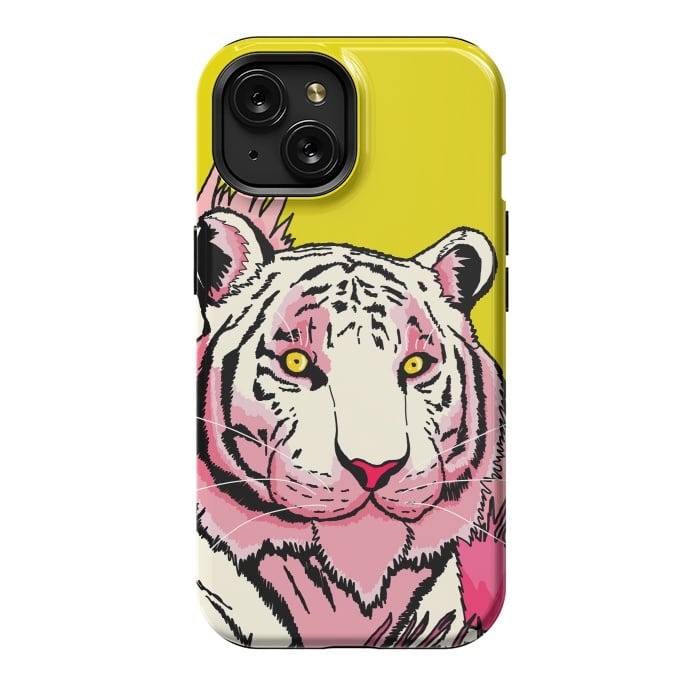 iPhone 15 StrongFit The pink tone tiger by Steve Wade (Swade)