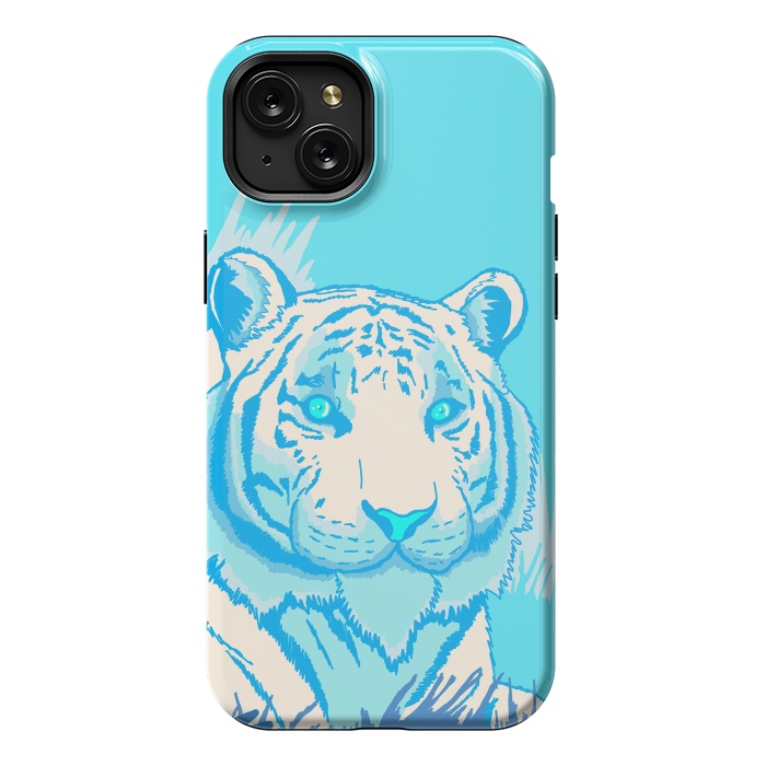 iPhone 15 Plus StrongFit The blue tiger by Steve Wade (Swade)