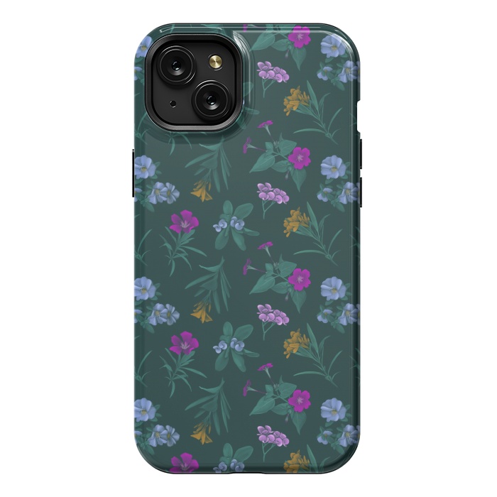 iPhone 15 Plus StrongFit Tropical Flowers by Tishya Oedit
