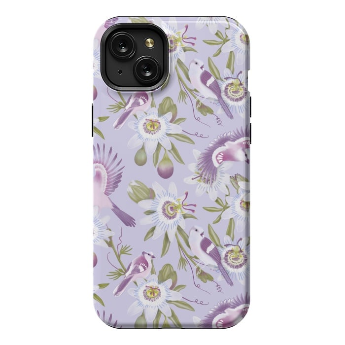 iPhone 15 Plus StrongFit Passion Flowers by Tishya Oedit