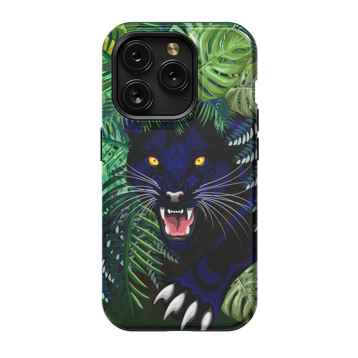 iPhone 15 Pro StrongFit Black Panther Spirit coming out from the Jungle by BluedarkArt