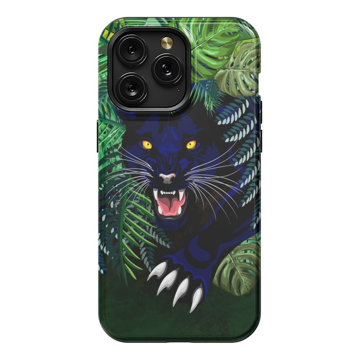 iPhone 15 Pro Max StrongFit Black Panther Spirit coming out from the Jungle by BluedarkArt