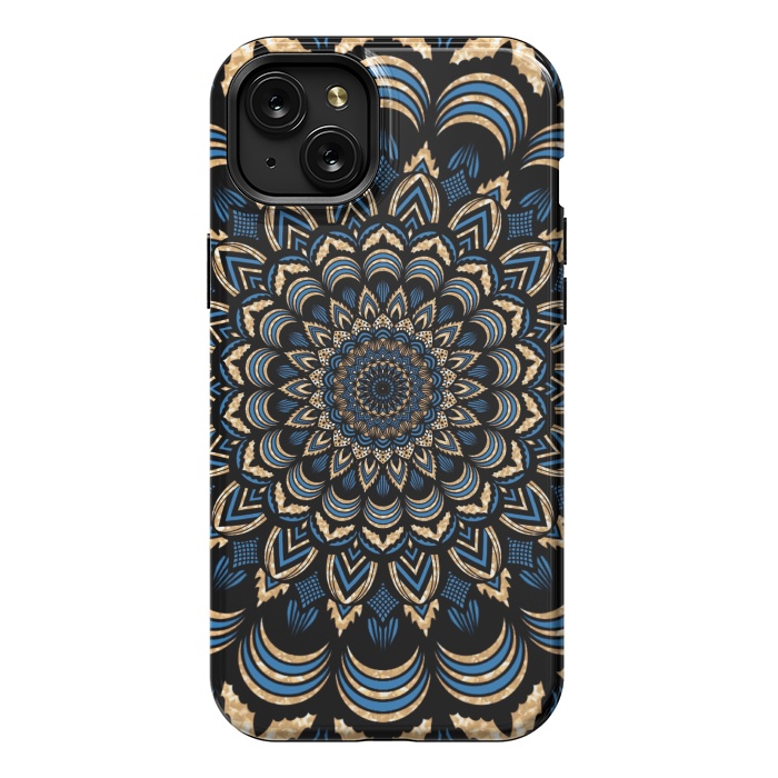 iPhone 15 Plus StrongFit Dark blue mandala by Jms