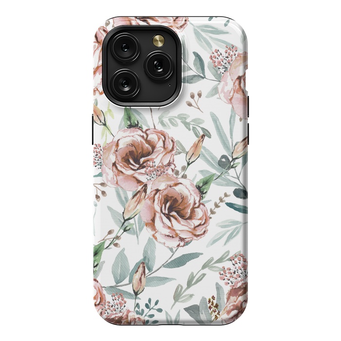 iPhone 15 Pro Max StrongFit Floral Explosion White by Anis Illustration