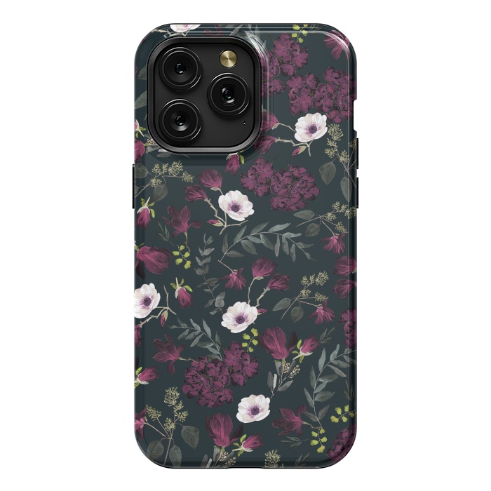 iPhone 15 Pro Max StrongFit Romantic Pattern Dark by Anis Illustration