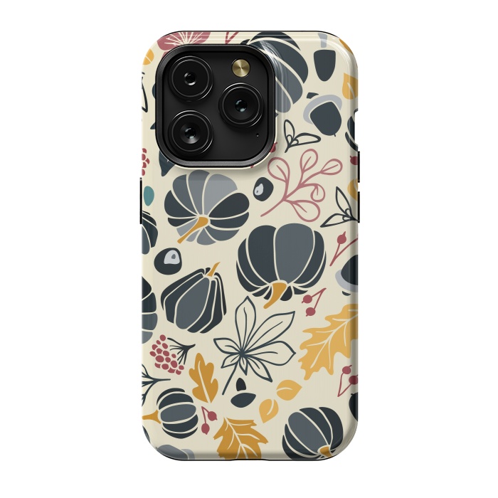 iPhone 15 Pro StrongFit Fall Fruits in Navy and Yellow by Paula Ohreen