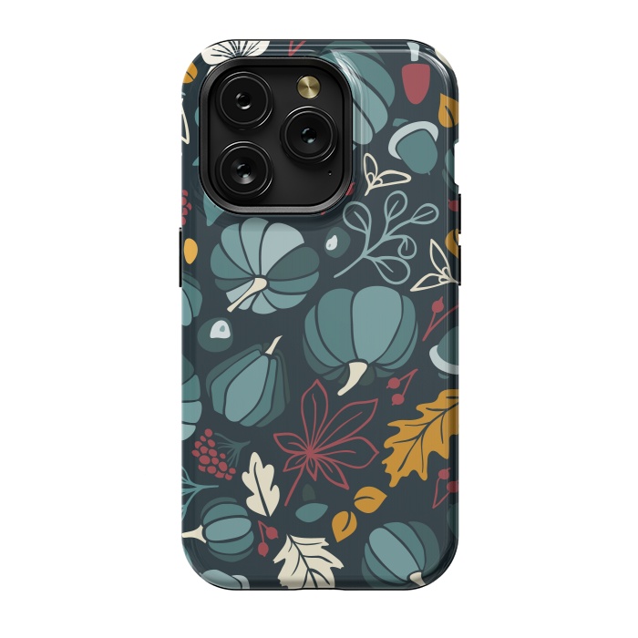 iPhone 15 Pro StrongFit Fall Fruits in Navy and Red by Paula Ohreen