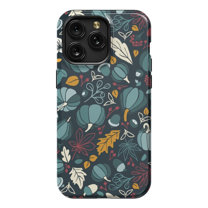 iPhone 15 Pro Max StrongFit Fall Fruits in Navy and Red by Paula Ohreen