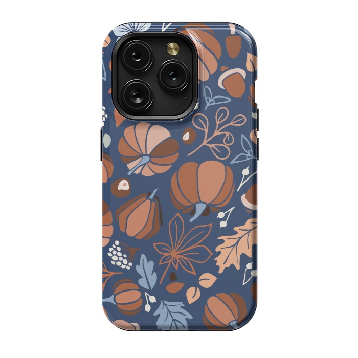 iPhone 15 Pro StrongFit Fall Fruits in Navy and Orange by Paula Ohreen