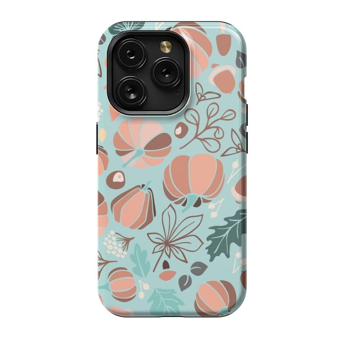 iPhone 15 Pro StrongFit Fall Fruits in Mint and Orange by Paula Ohreen