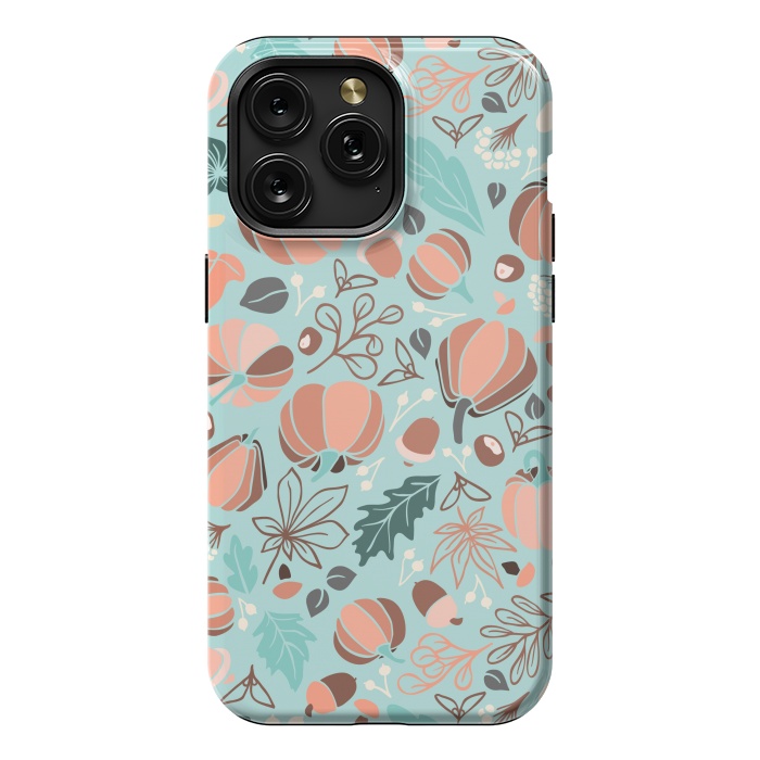 iPhone 15 Pro Max StrongFit Fall Fruits in Mint and Orange by Paula Ohreen