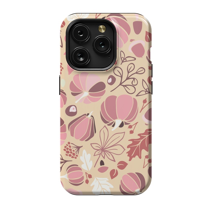 iPhone 15 Pro StrongFit Fall Fruits in Cream and Pink by Paula Ohreen