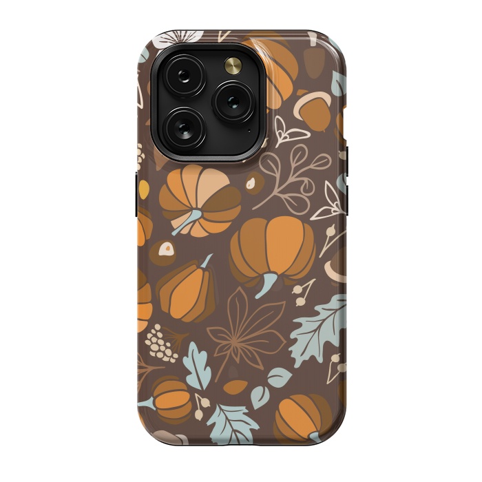 iPhone 15 Pro StrongFit Fall Fruits in Brown and Mustard by Paula Ohreen