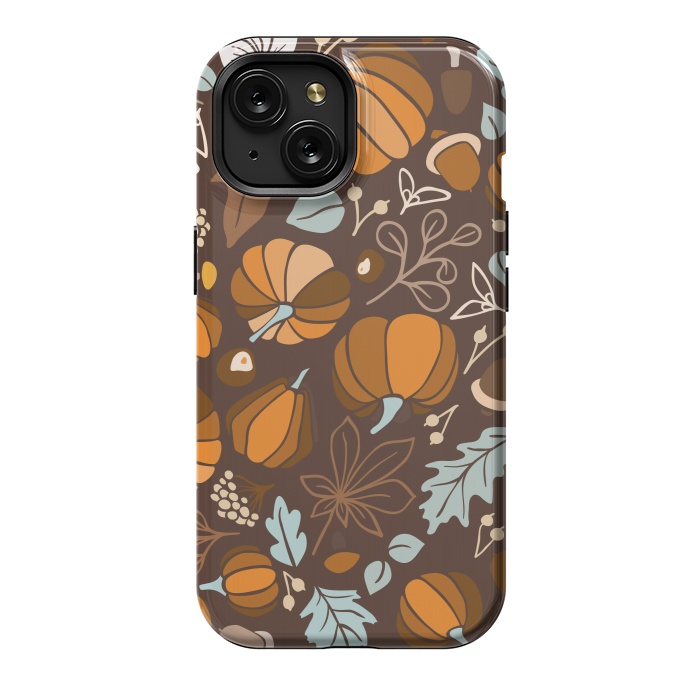 iPhone 15 StrongFit Fall Fruits in Brown and Mustard by Paula Ohreen