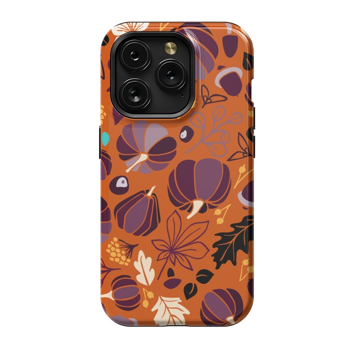 iPhone 15 Pro StrongFit Fall Fruits in Orange and Purple by Paula Ohreen